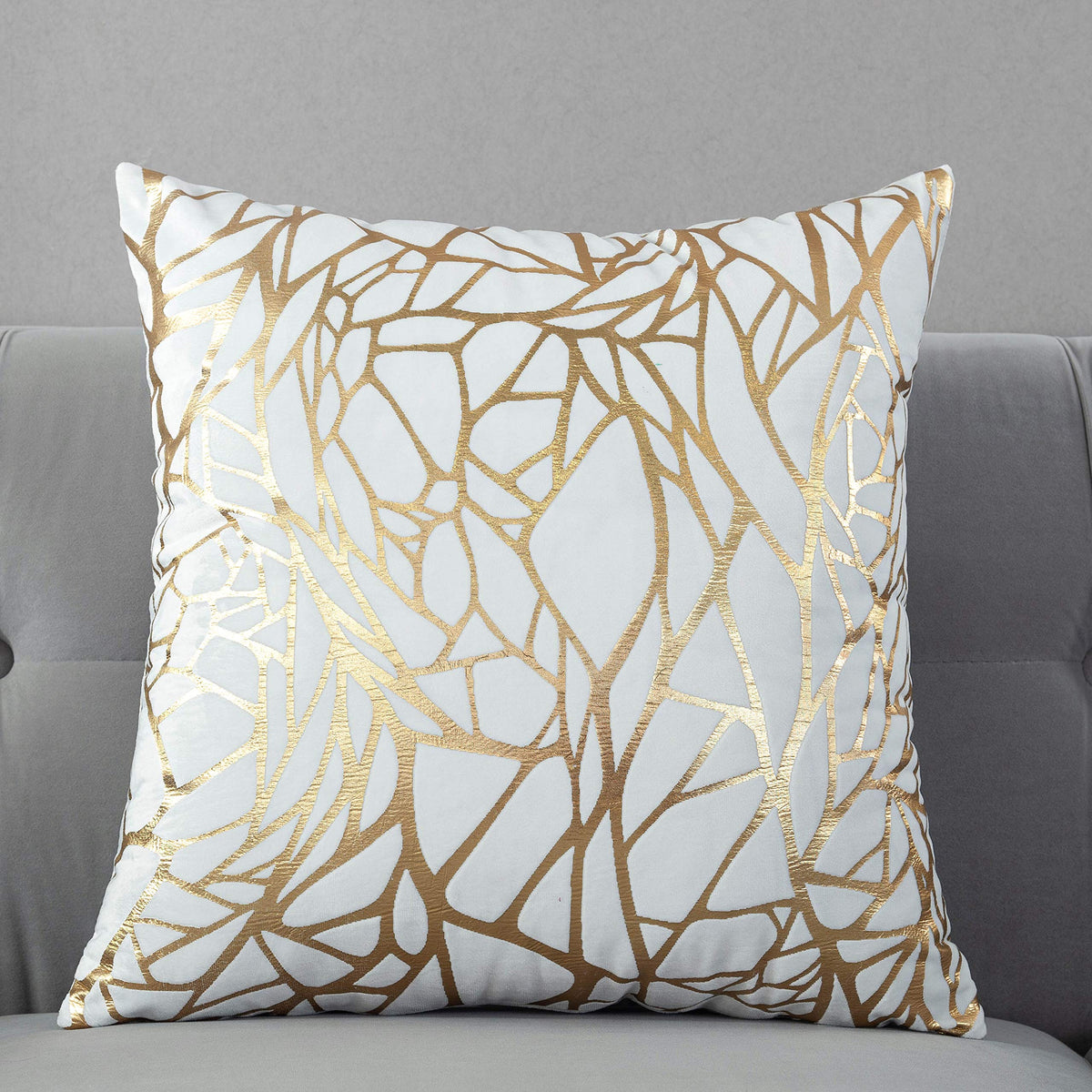 Taoson Pack Of 2,Irregular Abstract Lines Geometric Bronzing Printed Cozy Soft Throw Pillow Cases Cushion Covers Shells For Sofa