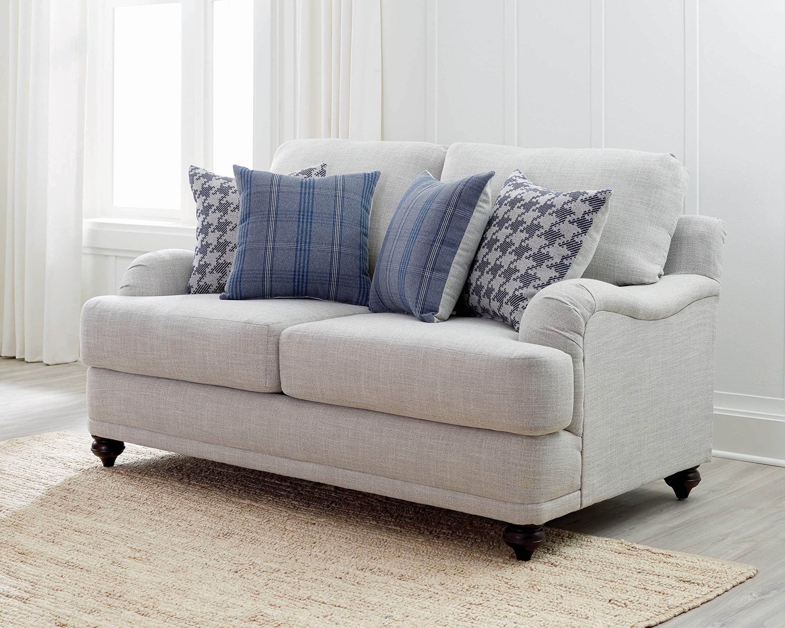 Coaster Home Furnishings Gwen Recessed Arm Loveseat Light Grey