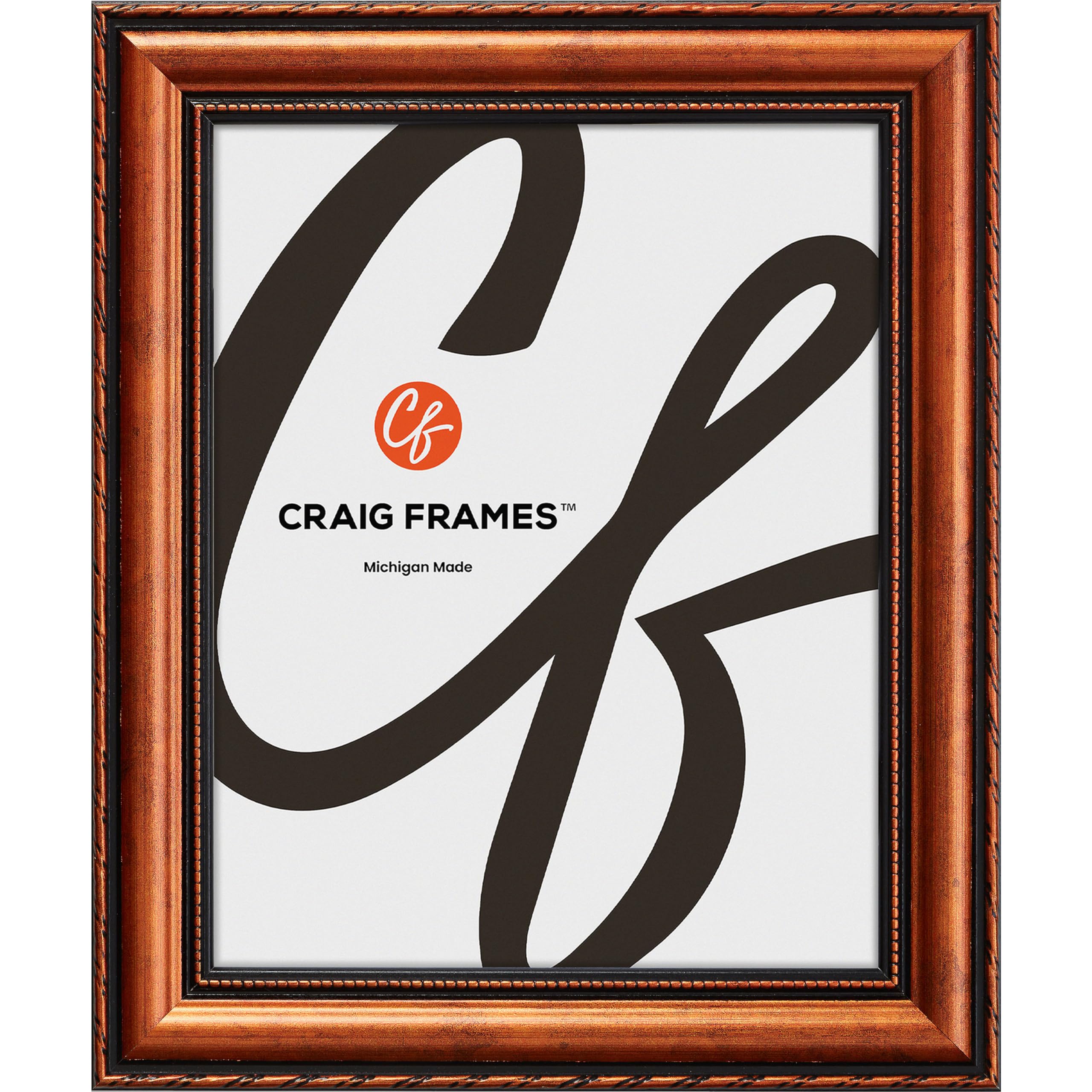 Craig Frames Victoria, 7x12 Picture Frame, Ornate Copper