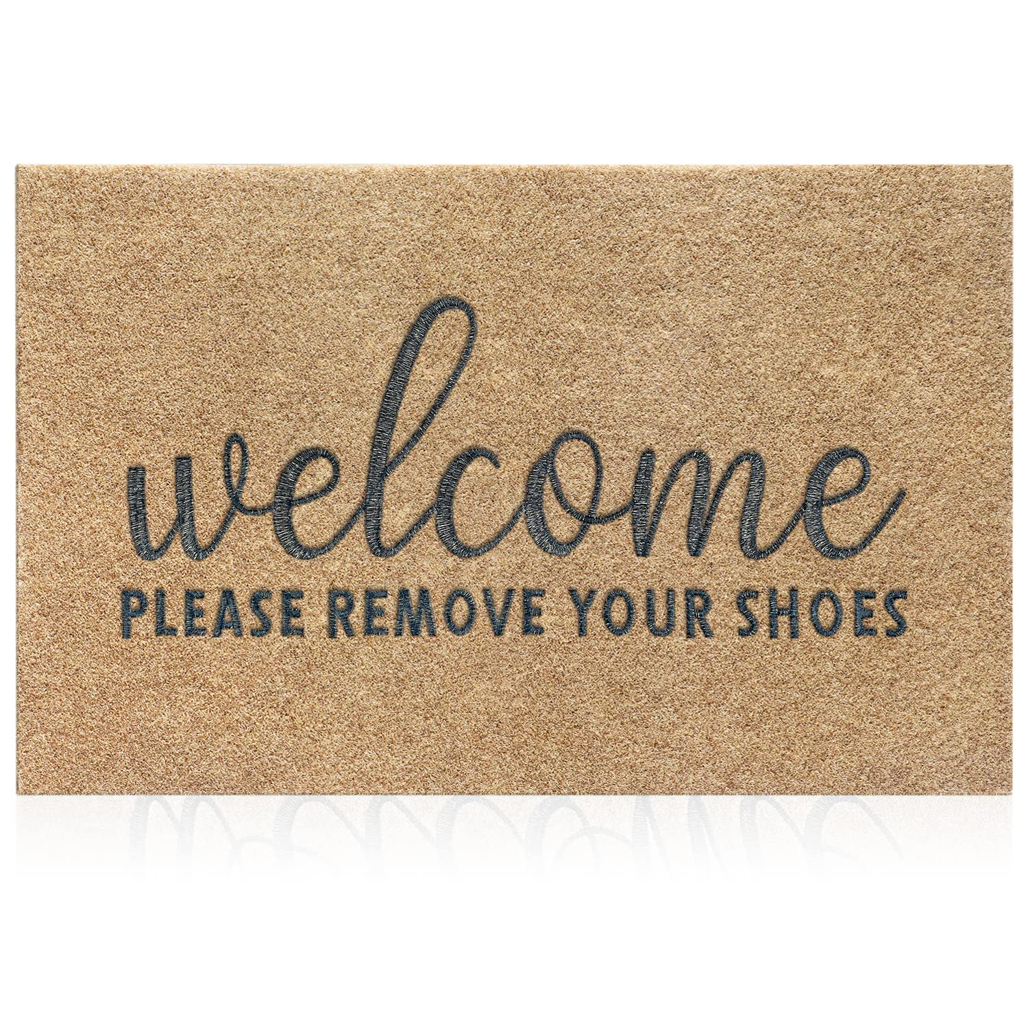 Aazzkang Please Remove Your Shoes Doormat Non Slip Welcome Outdoor Mats For Home Entrance Easy To Clean Front Door Mat For Indoo