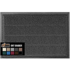 Gorilla Grip Dirt Grabber Mesh Door Mat, Low-Profile, Stain And Fade Resistant Heavy Duty Quick Dry Striped Doormat, Mats For Indoor Outdoor Entry, Shoe Scraper, Garage Entrance Mat, 47X35 Dark Gray