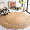 SAFAVIEH Natural Fiber Collection Area Rug - 3 Round, Natural, Handmade Boho Charm Farmhouse Jute, Ideal for High Traffic Areas
