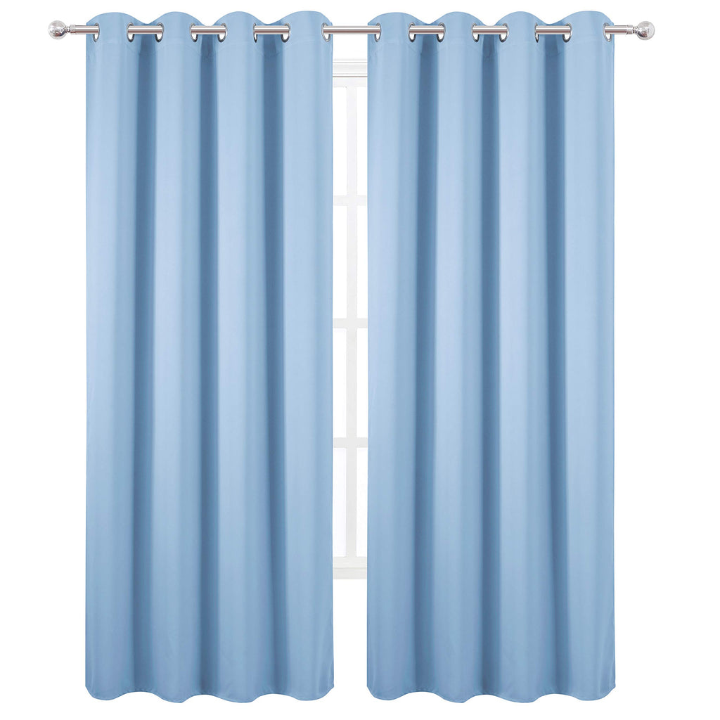 Lemomo Blackout Curtains 66 X 84 Inch/Sky Blue Curtains Set Of 2 Panels/Thermal Insulated Room Darkening Bedroom Curtains