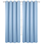 Lemomo Blackout Curtains 66 X 84 Inch/Sky Blue Curtains Set Of 2 Panels/Thermal Insulated Room Darkening Bedroom Curtains