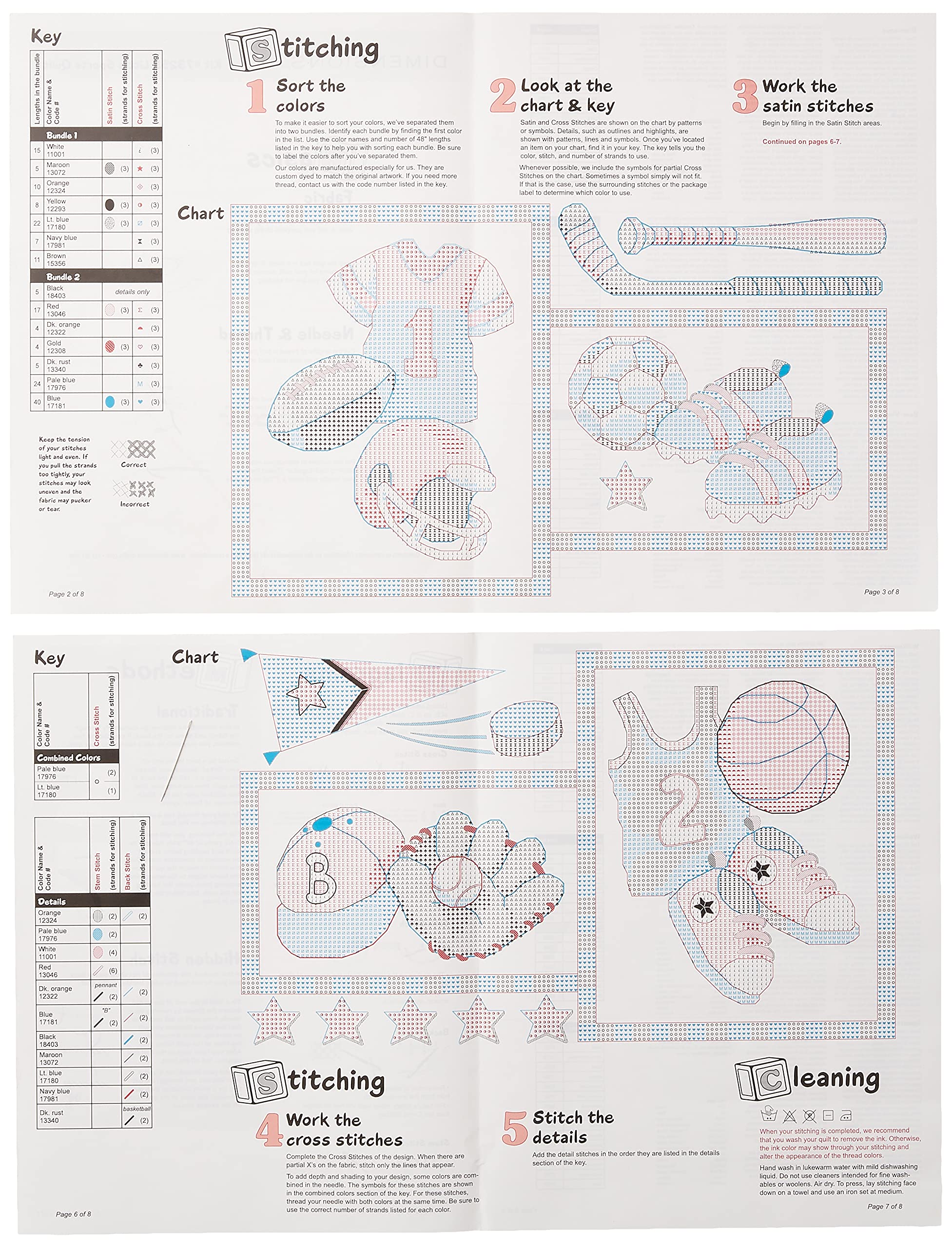 Dimensions Stamped Cross Stitch 'Little Sports' Diy Baby Quilt, 34'' X 43''