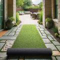 Sweet Home Stores Waterproof Easy-Clean Solid Grass 3x25 Indoor/Outdoor Artificial Grass Runner Rug, 27 x 25, Green