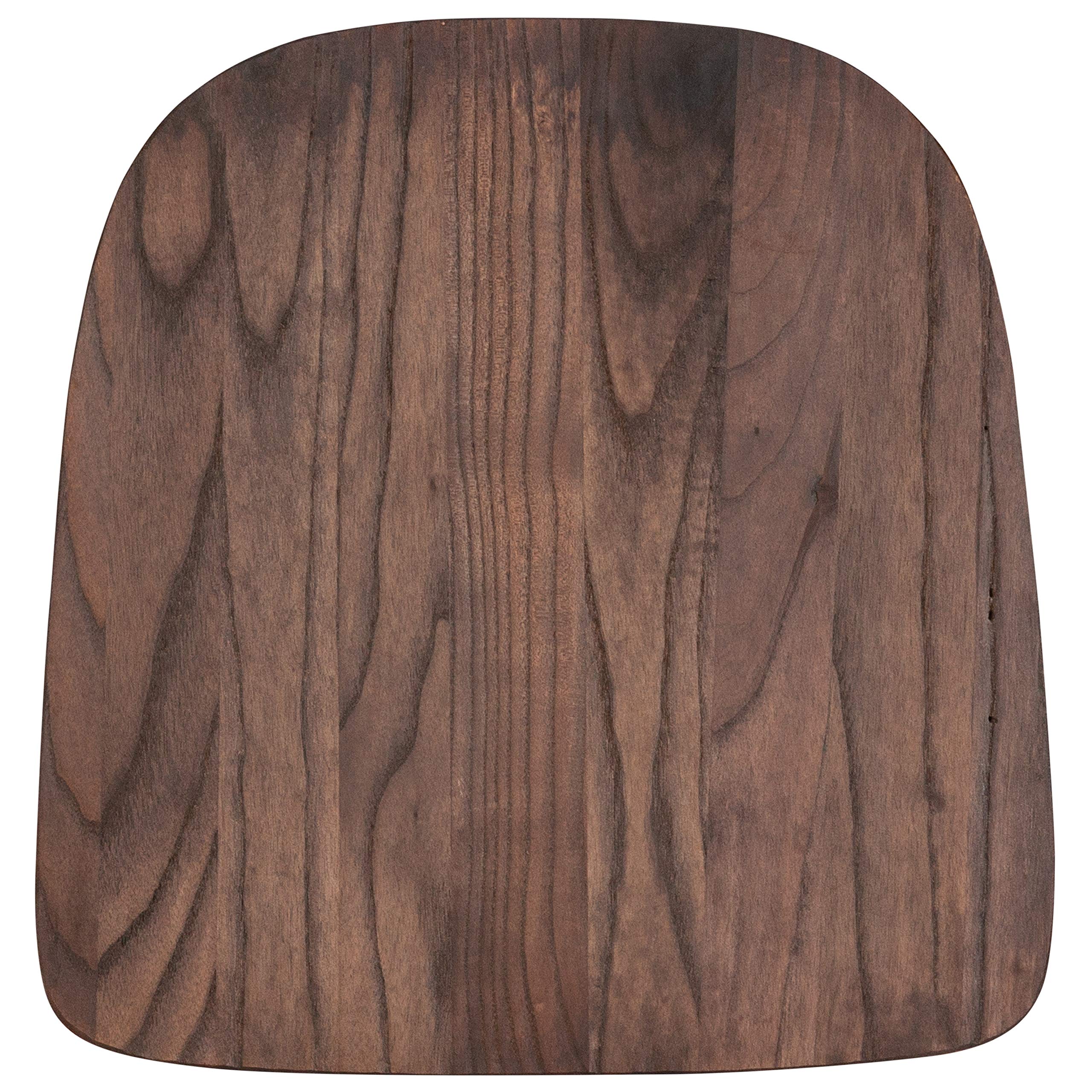 Flash Furniture Perry Rustic Walnut Wood Seat For Colorful Metal Chairs
