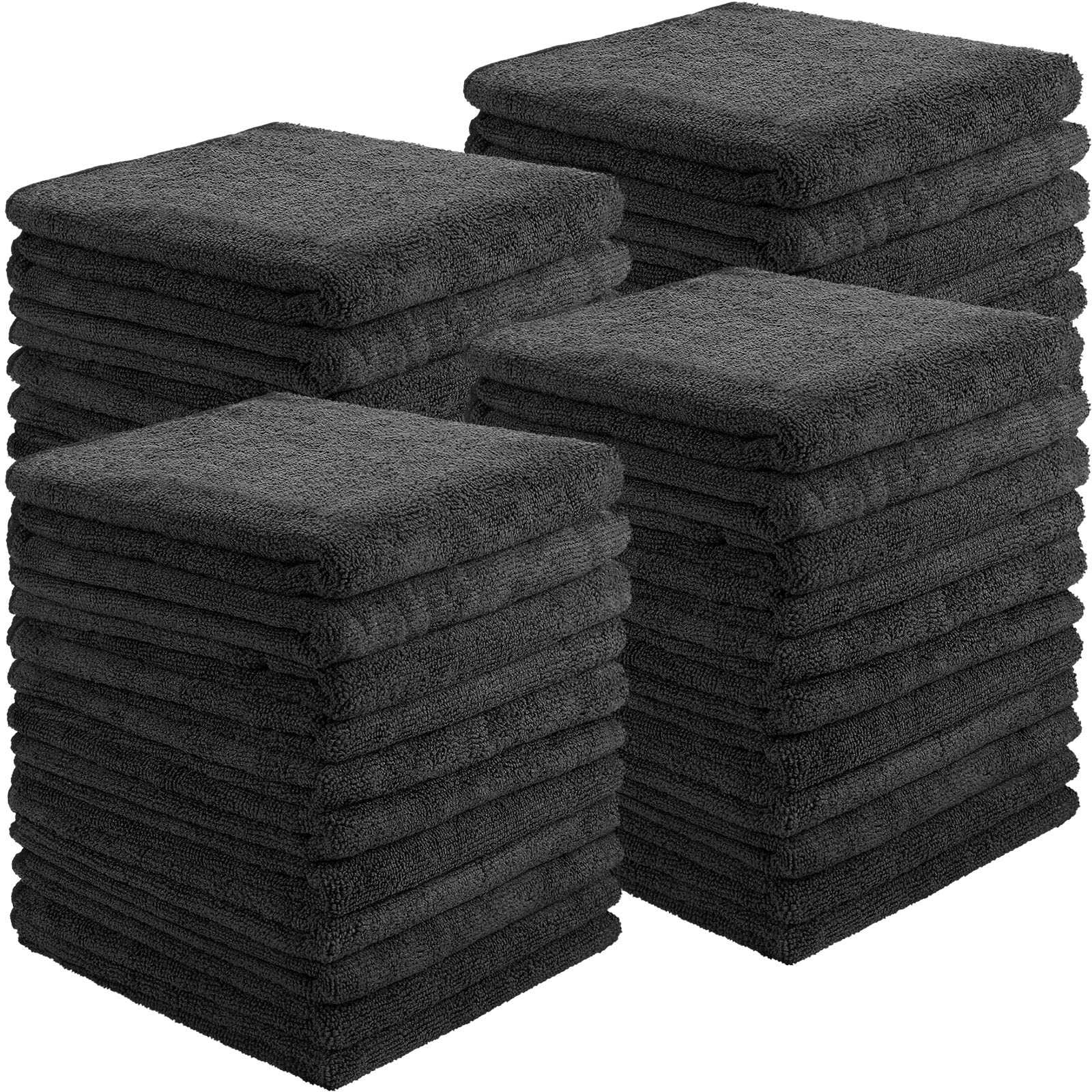 26 Pack Salon Towel Bulk Black Microfiber Hair Drying Towels Bleach Proof Microfiber Lint Free Absorbent Hand Towels Set for Hom
