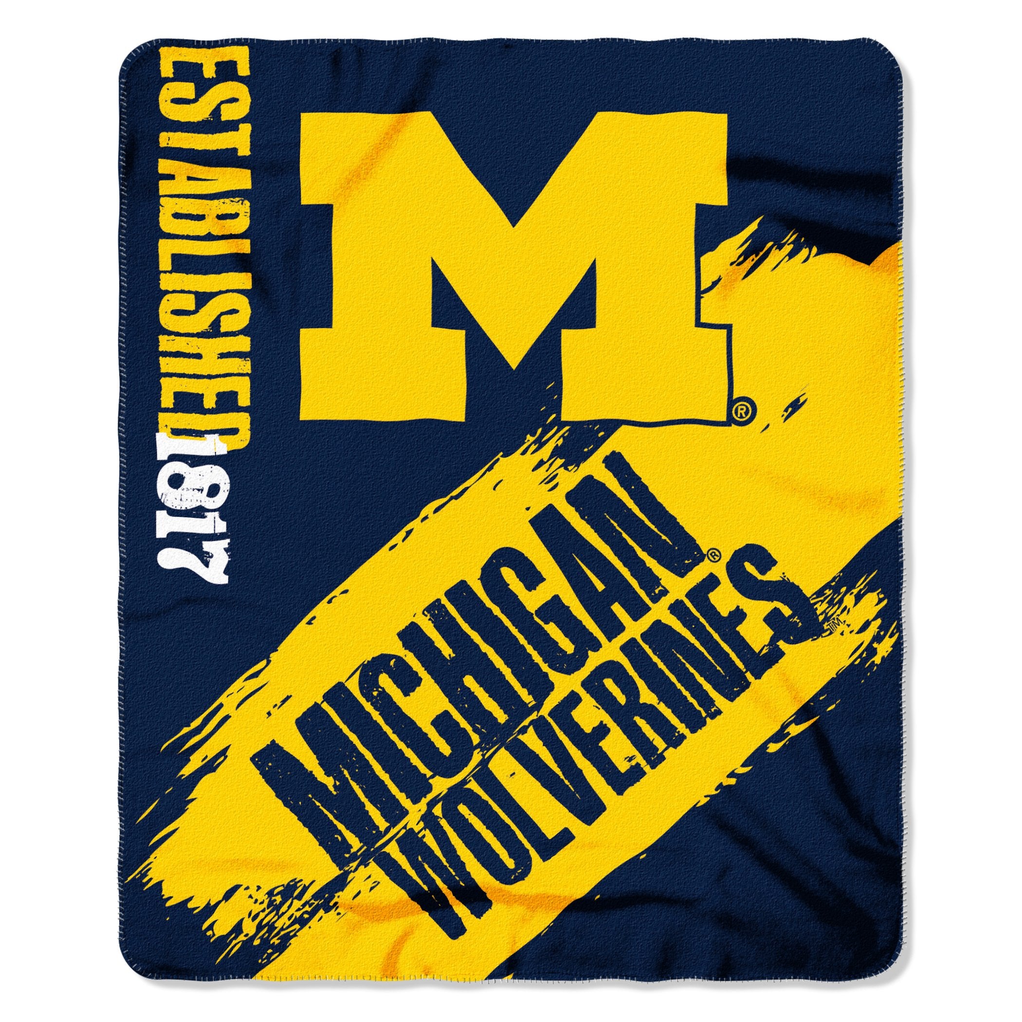 The Northwest Company NCAA Michigan Wolverines Fleece Throw Blanket, 50 x 60, Painted