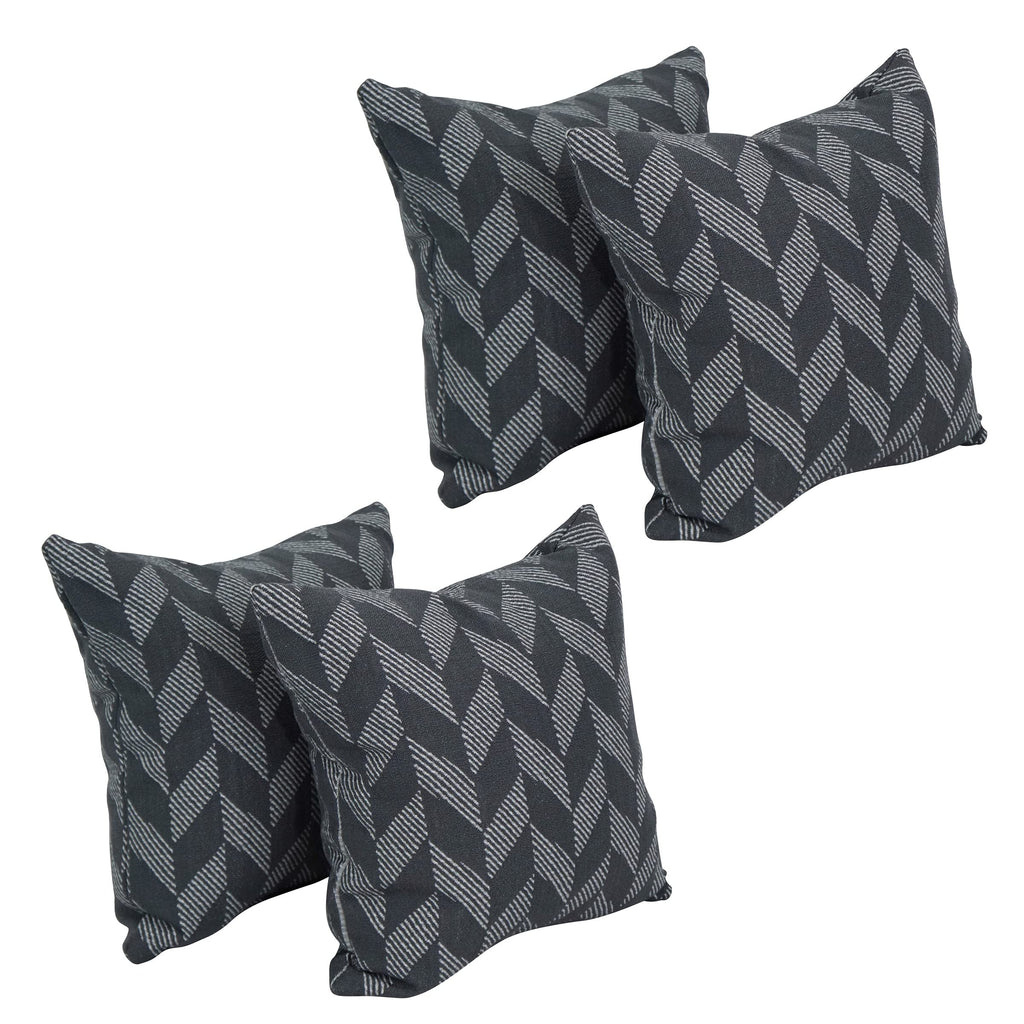 Blazing Needles Square Polyester Jacquard Throw Pillows, 17", Gannawls Paveme 4 Count