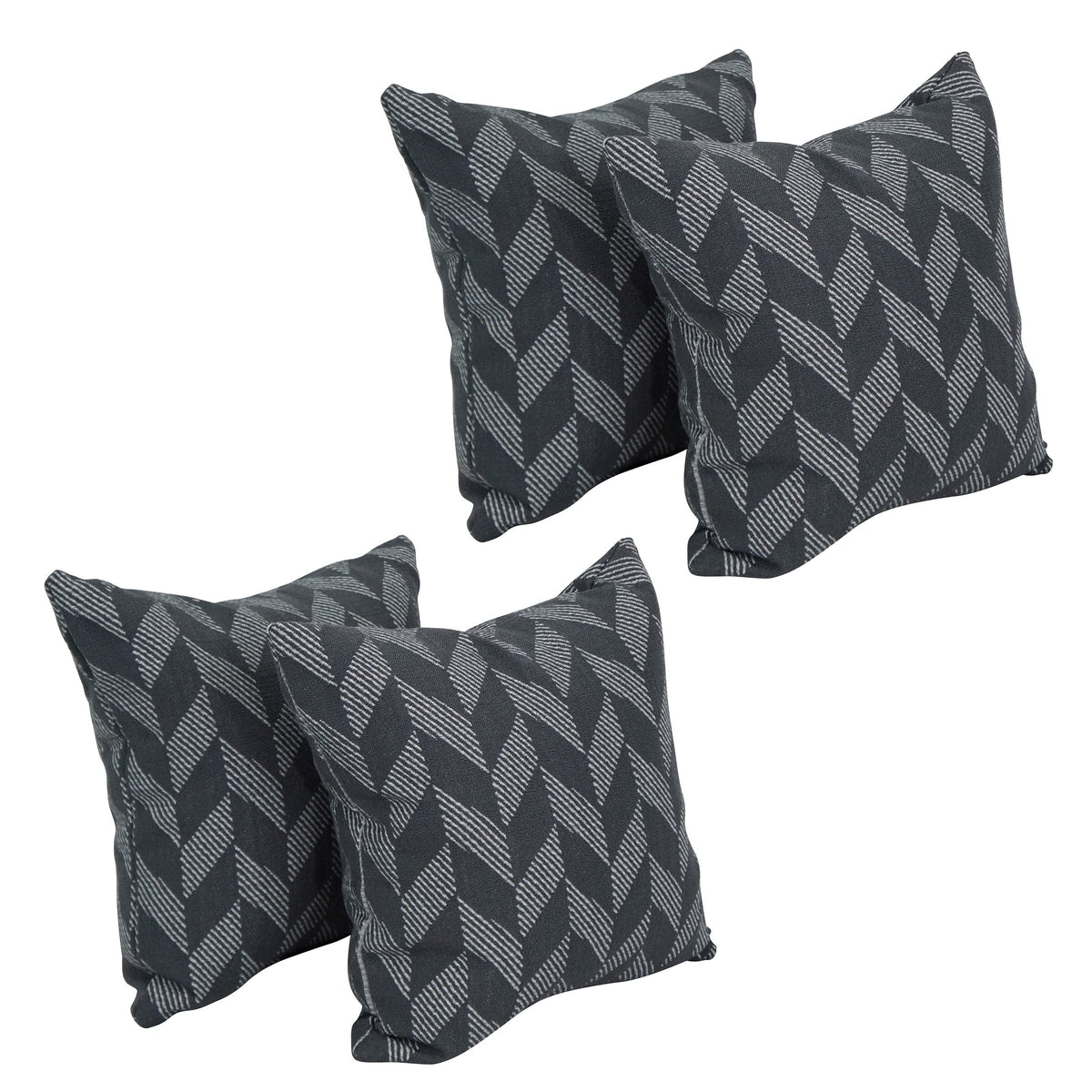 Blazing Needles Square Polyester Jacquard Throw Pillows, 17&quot;, Gannawls Paveme 4 Count