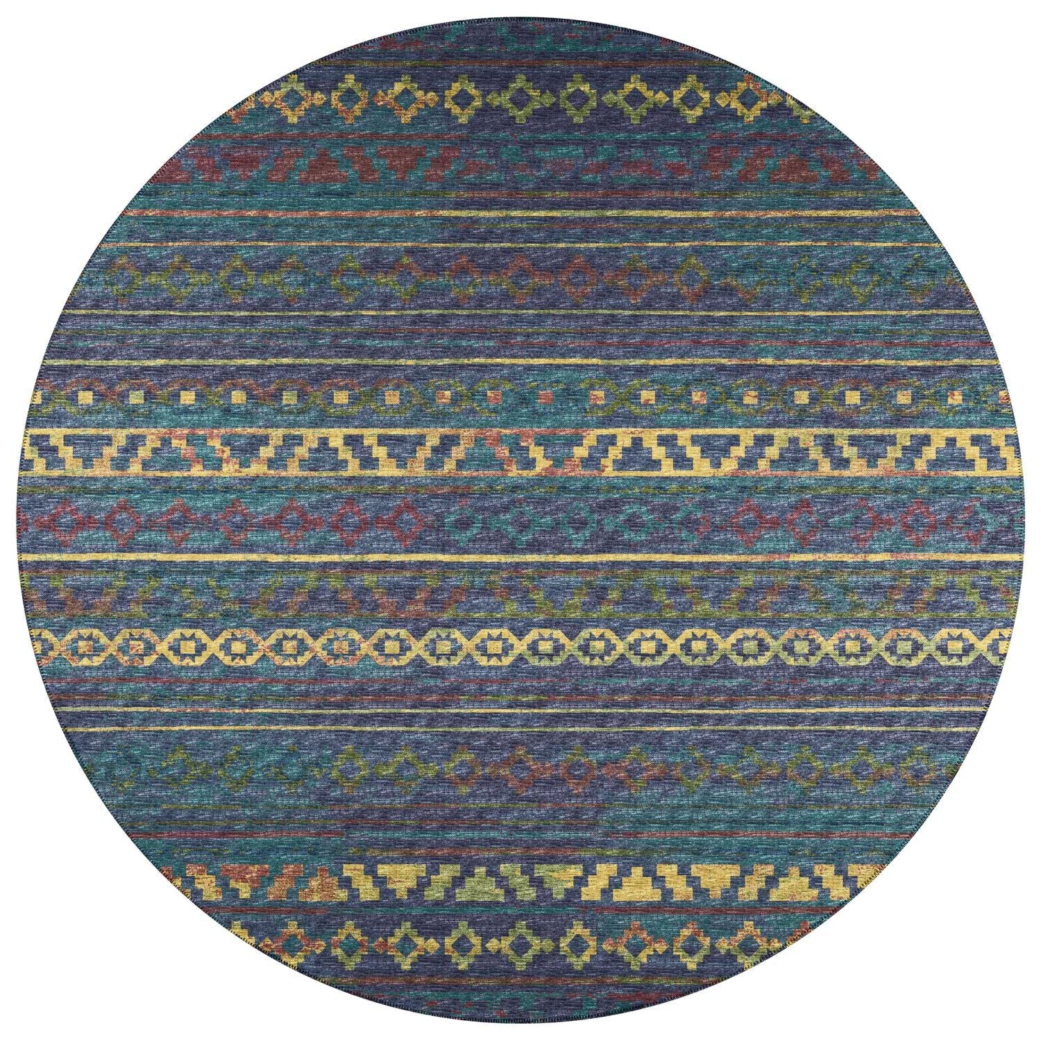 Sedona Sn10 Multi-Color Bohemian Rug Round 4' X 4'
