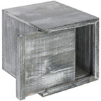 Mygift Graywashed Wood Decorative Tissue Box Holder Cover, Bathroom Facial Tissue Box Cover With Easy Refill Slide-Out Bottom Pa