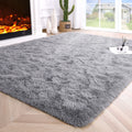 Noahas Fluffy Bedroom Carpet,4x5.3 Feet,Shaggy Fuzzy Grey Soft Rugs for Bedroom,Kids Room,Plush Nursery Rug for Baby,Thick Area 