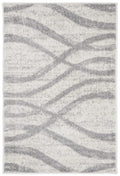 SAFAVIEH Adirondack Collection Accent Rug - 26 x 4, Cream & Grey, Modern Wave Distressed Design, Non-Shedding & Easy Care, Ide