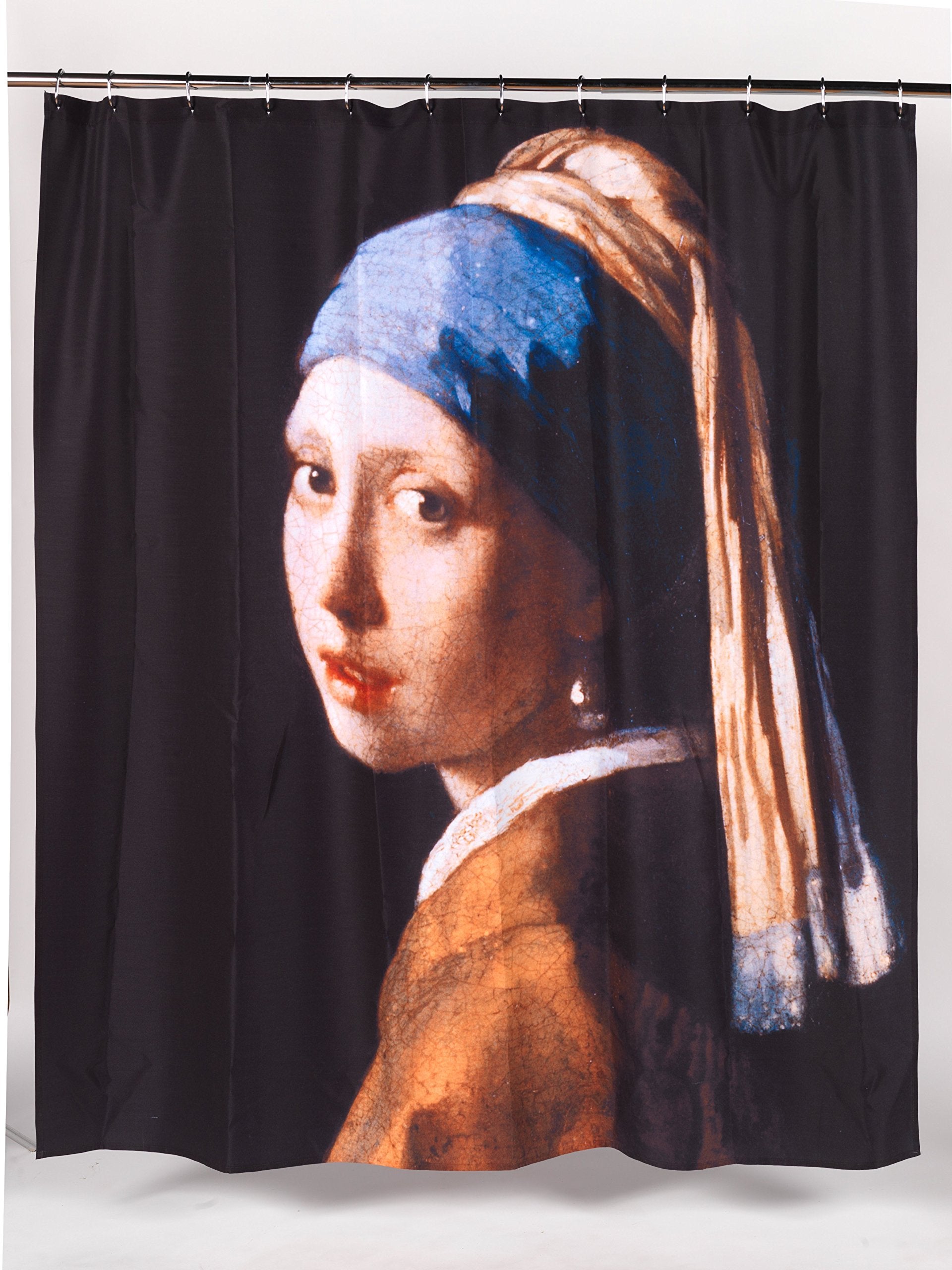 Carnation Home Fashions Girl with The Pearl Earring Fabric Shower Curtain 70 x 72