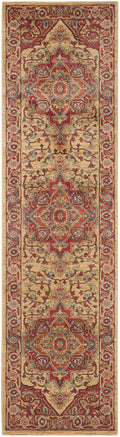 SAFAVIEH Mahal Collection Runner Rug - 22 x 10, Red & Natural, Traditional Oriental Design, Non-Shedding & Easy Care, Ideal fo
