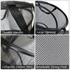 Battoo Black X-Large Collapsible Laundry Basket Foldable Mesh Pop Up Hamper With Handles For Laundry Room, Bathroom, Kids Room,