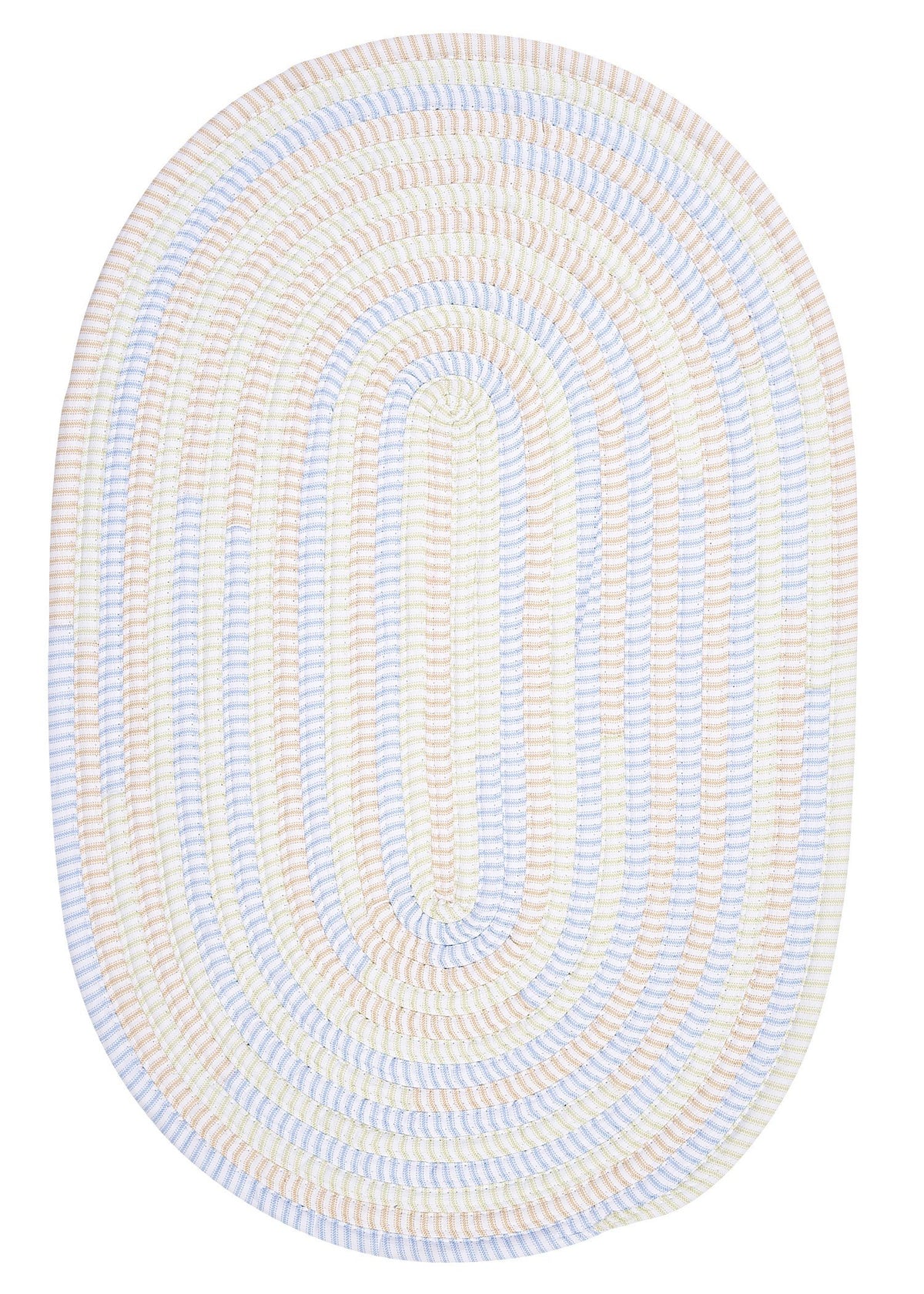 Ticking Stripe Oval Area Rug, 8' X 11', Starlight