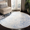 SAFAVIEH Adirondack Collection 4 Round Ivory / Light Blue ADR109L Oriental Distressed Non-Shedding Dining Room Entryway Foyer L