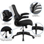 Flash Furniture Calder Work From Home Kit - Black Computer Desk, Ergonomic Mesh Office Chair And Locking Mobile Filing Cabinet With Side Handles
