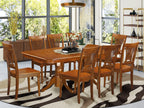 East West Furniture NAPL9-SBR-W 9 Piece Kitchen Table Set Includes a Rectangle Dining Table with Butterfly Leaf and 8 Dining Chairs, 40x78 Inch, Saddle Brown