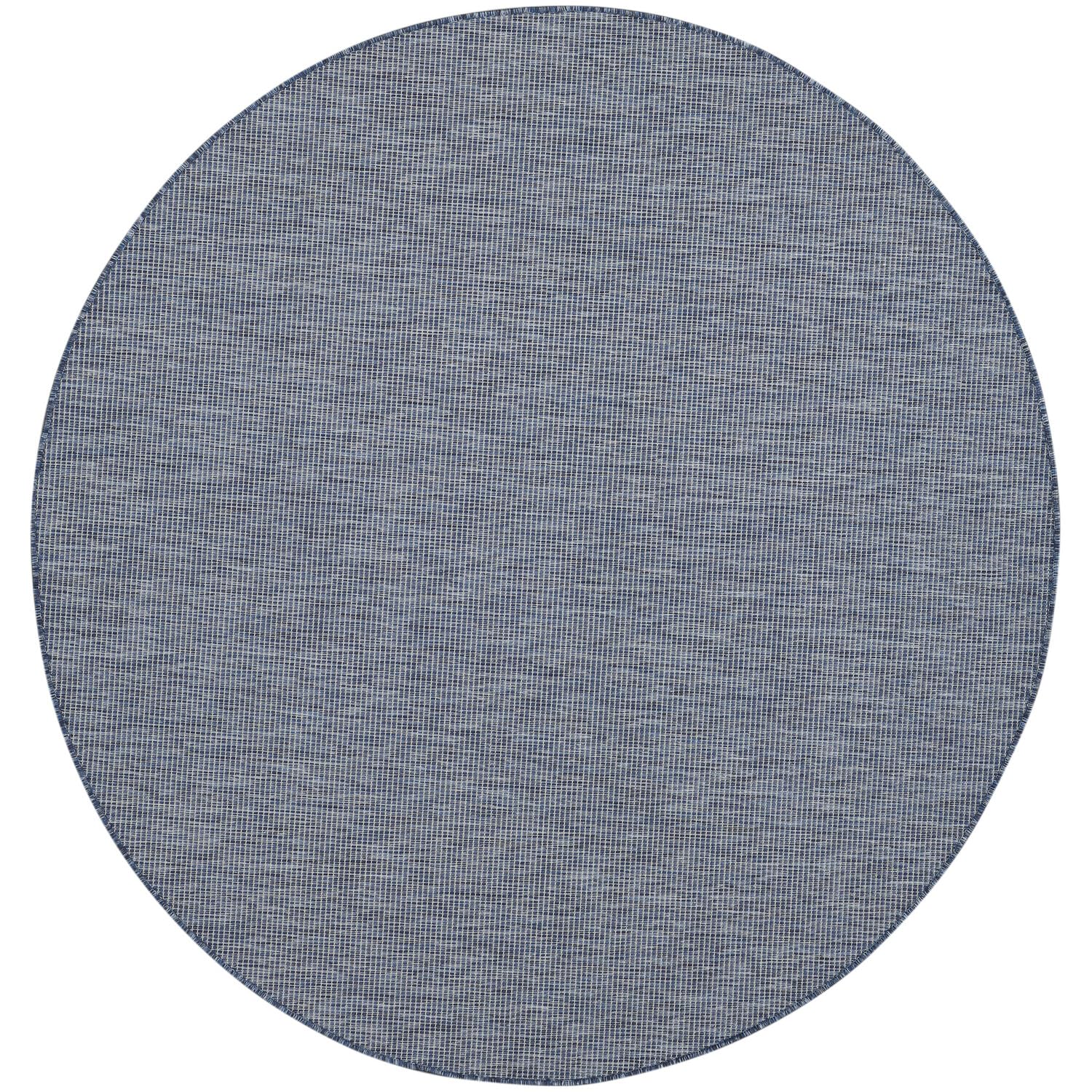 Nourison Positano Indoor/Outdoor Navy Blue 6' X Round Area Rug, Easy Cleaning, Non Shedding, Bed Room, Living Room, Dining Room,