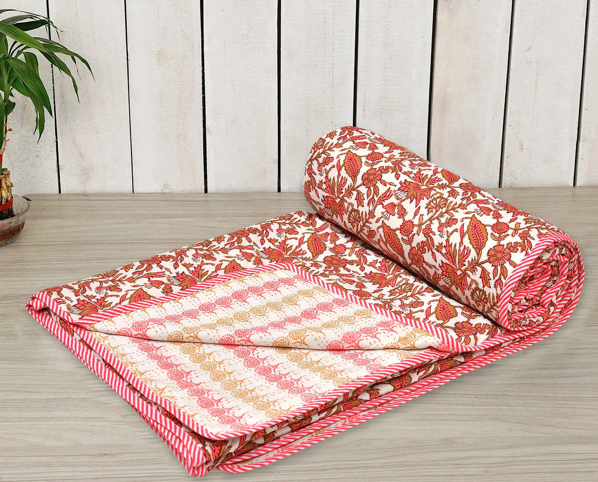 Tzafrir Dohar Double Bed Cotton | AC Comforter, Reversible Quilt, Duvet Blanket Soft LightWeight, Top Sheet, Odhne wali Chadar 