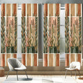 Ambesonne Botanical Window Curtains Pack of 2, Watercolor Fall Branches and Geometric Mid Century Modern Autumnal Art, Lightweig