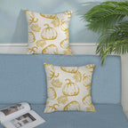 Autumn Pillow Covers 18X18 Set Of 2 Fall Yellow Pumpkin Maple Leaves Throw Pillow Covers Thanksgiving Decoration Pillowcase For