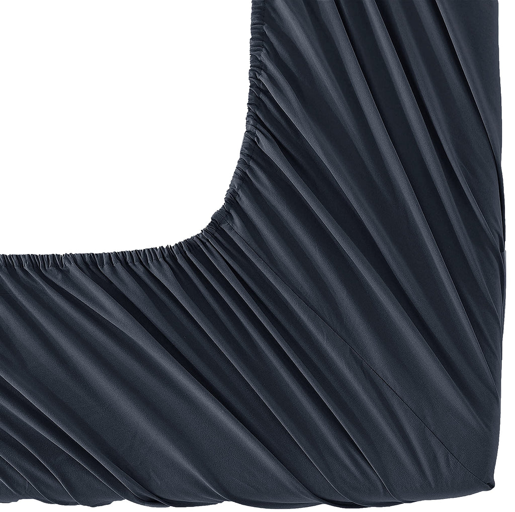 Elegant Comfort Luxurious Wrinkle Resistant 1500 Thread Count Egyptian Quality 1-Piece Fitted Sheet All Around Elastic -Deep Pocket- Ultra Soft Bottom Fitted Sheet, King, Black
