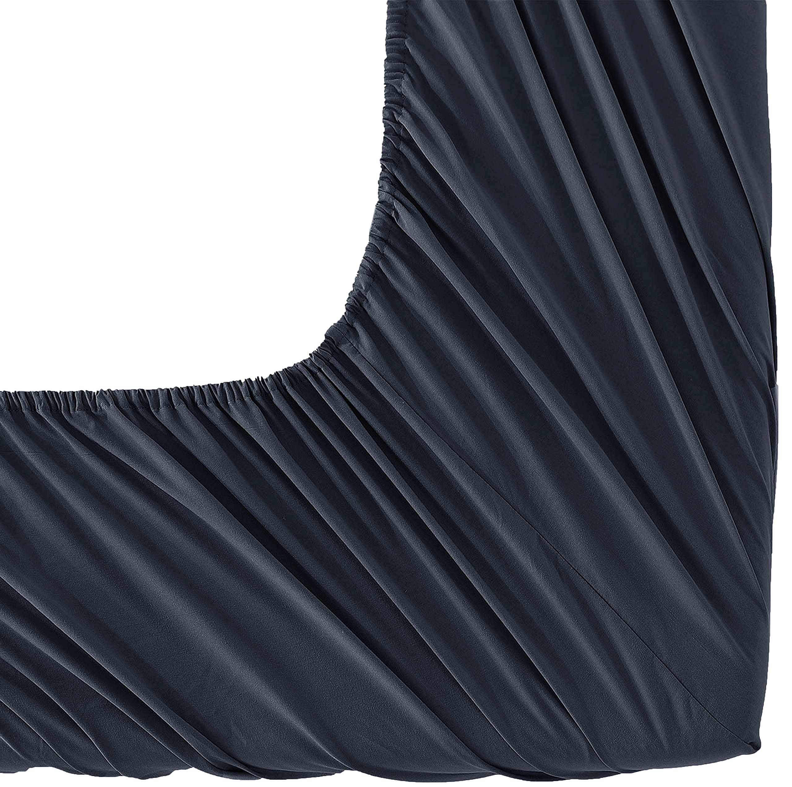 Elegant Comfort Luxurious Wrinkle Resistant 1500 Thread Count Egyptian Quality 1-Piece Fitted Sheet All Around Elastic -Deep Pocket- Ultra Soft Bottom Fitted Sheet, King, Black