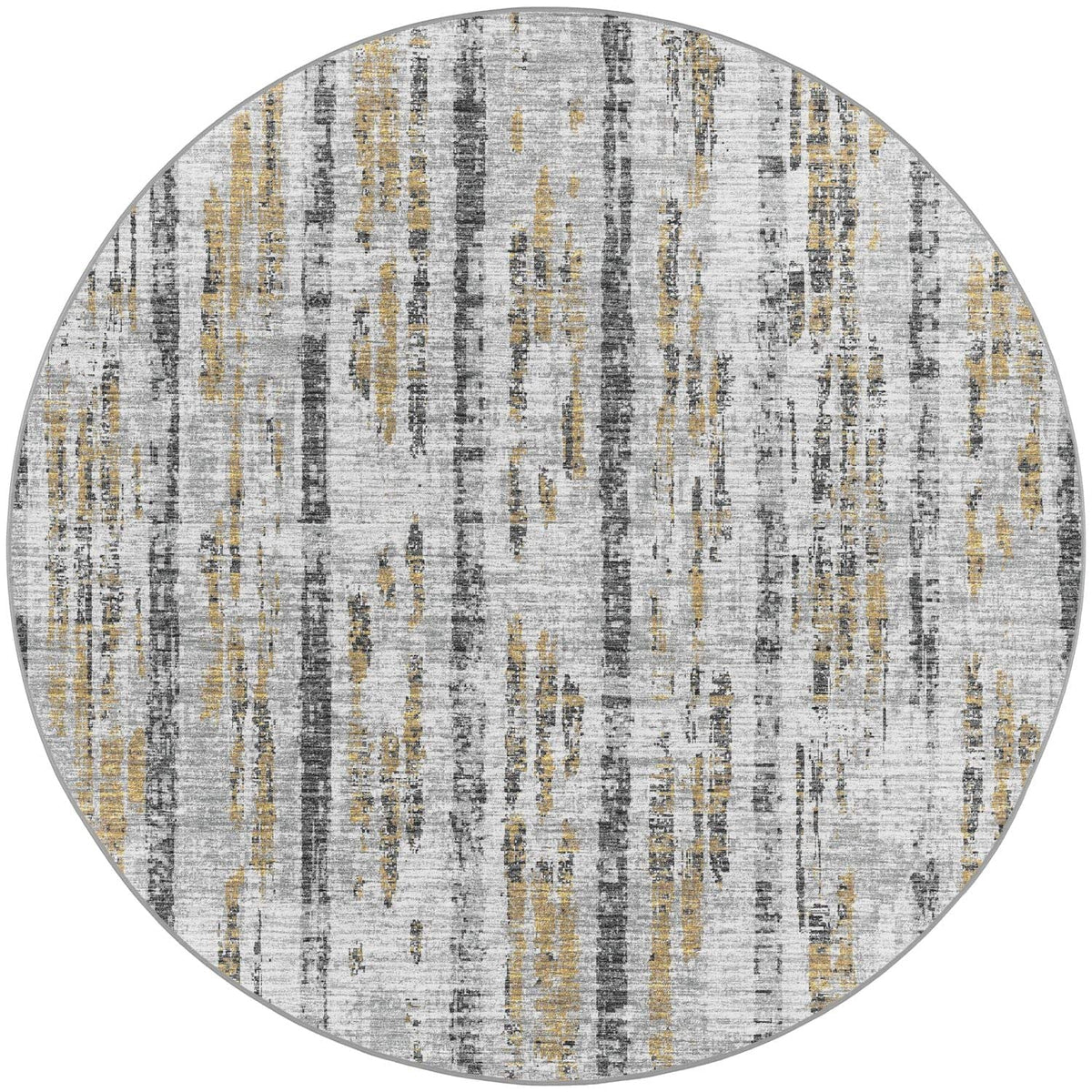 Winslow Wl6 Grey Transitional Rug Round 4' X 4'