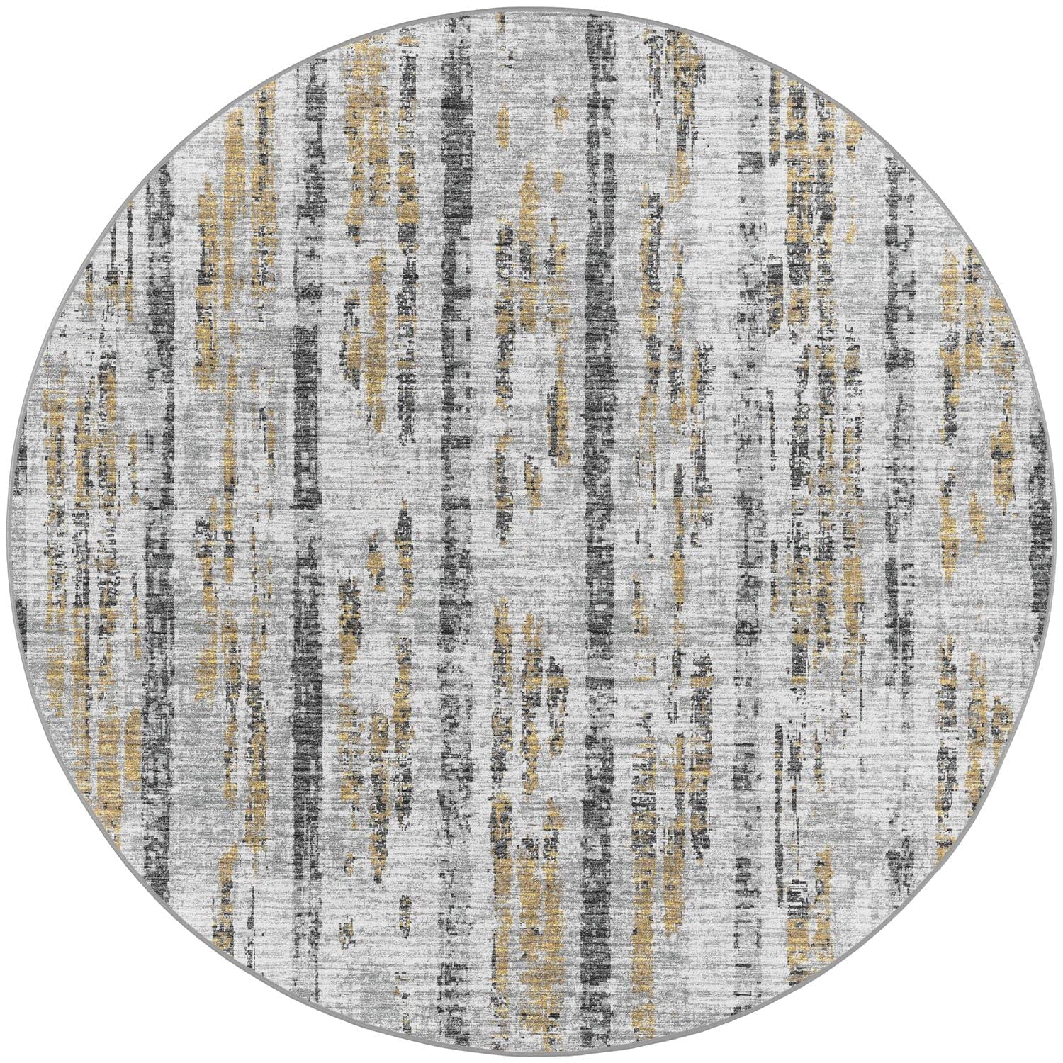 Winslow Wl6 Grey Transitional Rug Round 6' X 6'