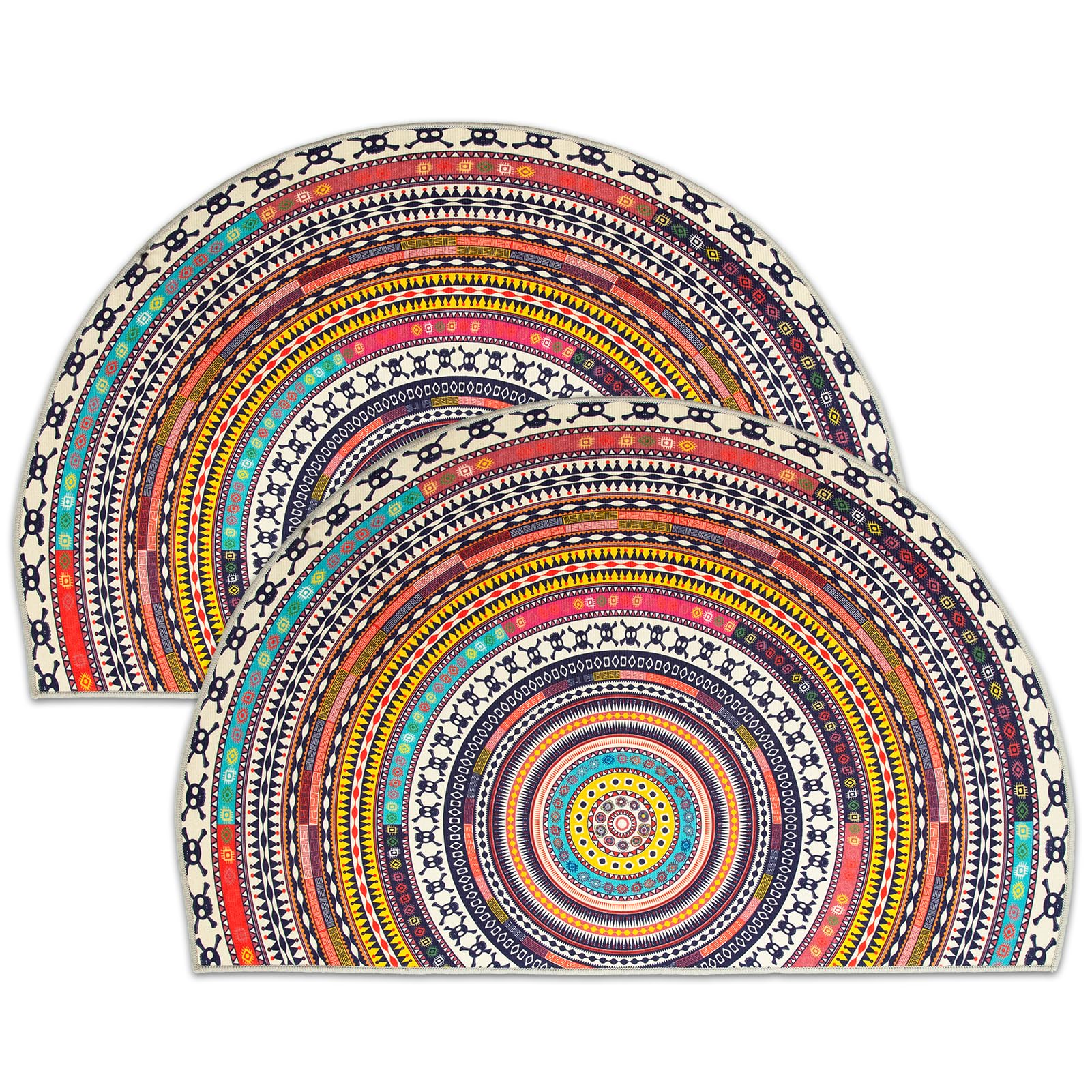 2 Pcs Half Round Home Welcome Door Mat,24'X36' Indoor Welcome Doormat Outdoor Carpet Entrance Rug Living Room Bedroom Entrance