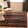 SAFAVIEH Amsterdam Collection Area Rug - 3 Square, Black & Multi, Moroccan Boho Design, Non-Shedding & Easy Care, Ideal for Hig