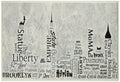 Stupell Home D  cor NY Typography Skyline Rectangle Wall Plaque, 10 x 0.5 x 15, Proudly Made in USA