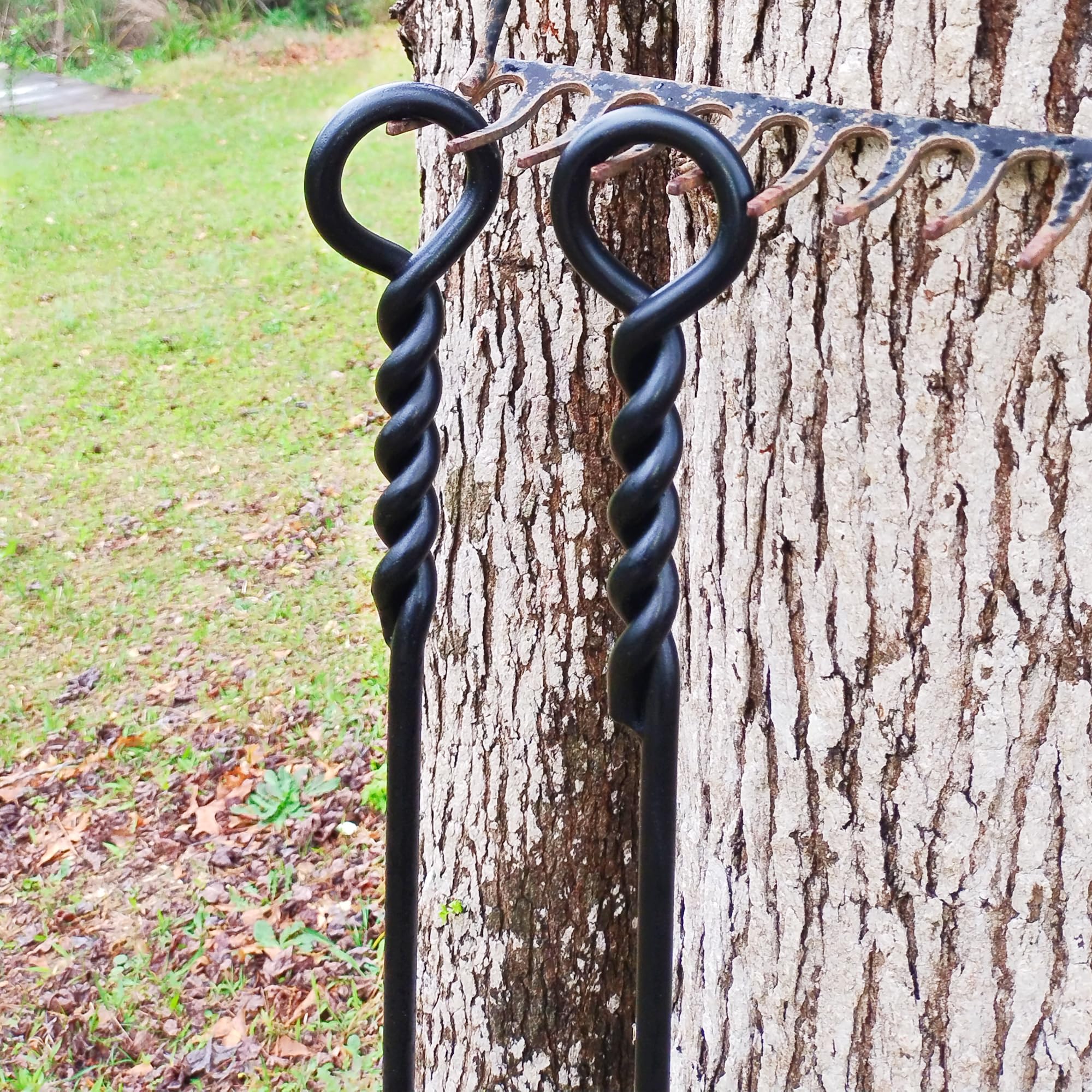 Fireplace Tools Set With 40Inch Twisted Rope Design Fire Poker And Fireplace Shovel, Heavy Duty Handmade Fire Poker And Shovel F
