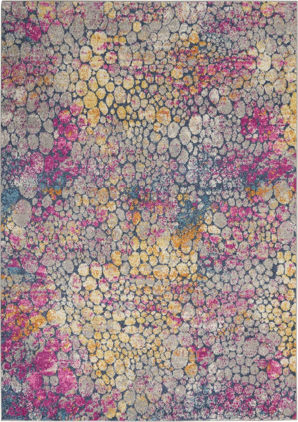 HomeRoots Yellow Multi 100% Polypropylene 4’ x 6’ Yellow and Pink Coral Reef Area Rug