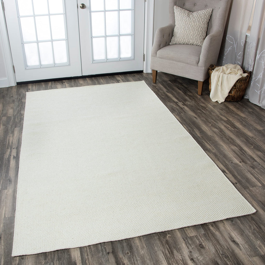 Rizzy Home | Tw3065 | Twist Collection | Wool Area Rug | 2'6" X 8' | Off White Solid