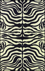 Dalyn Essence Area Rug Es1 Black Zebra Exotic 22" X 60" Runner