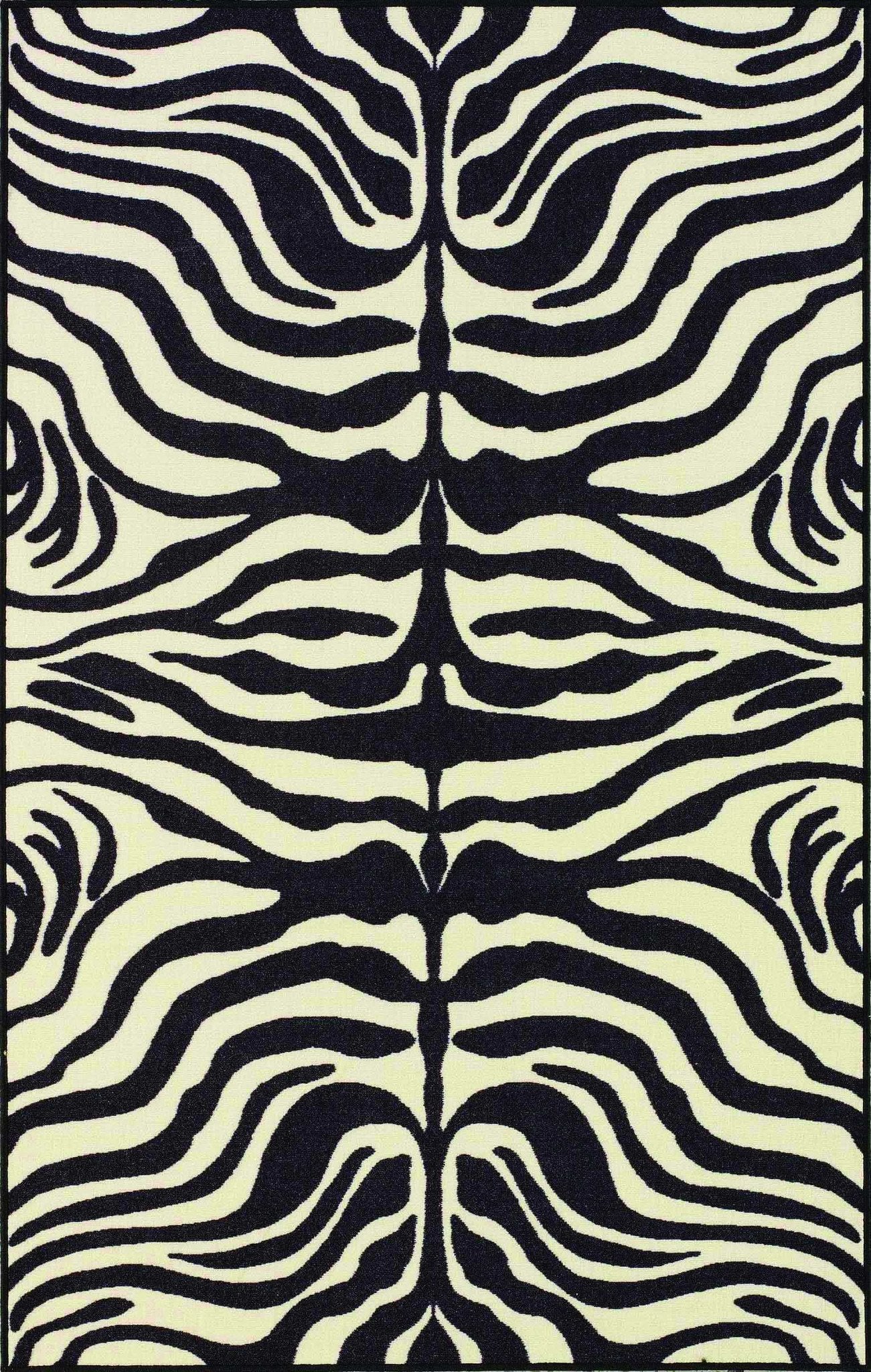 Dalyn Essence Area Rug Es1 Black Zebra Exotic 22" X 60" Runner