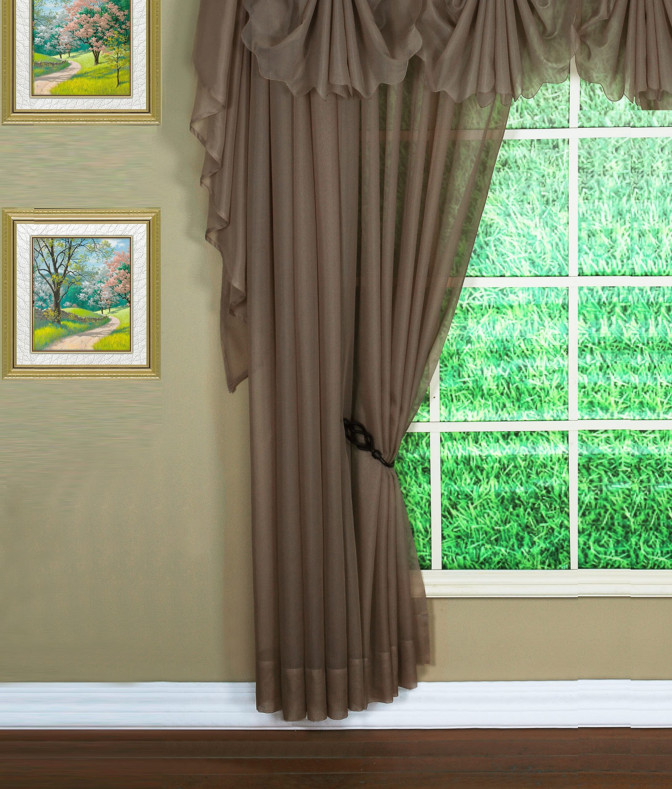Today'S Curtain Emelia Original Voile Panel 95', Taupe, 60' W X 95' L