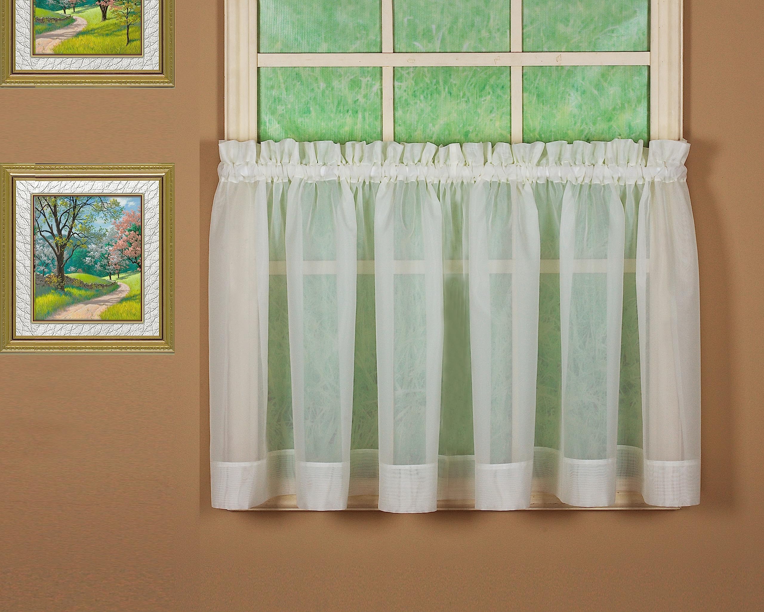 Today'S Curtain Emelia Original Voile Tier Pair 30', Ecru, 60' W X 30' L