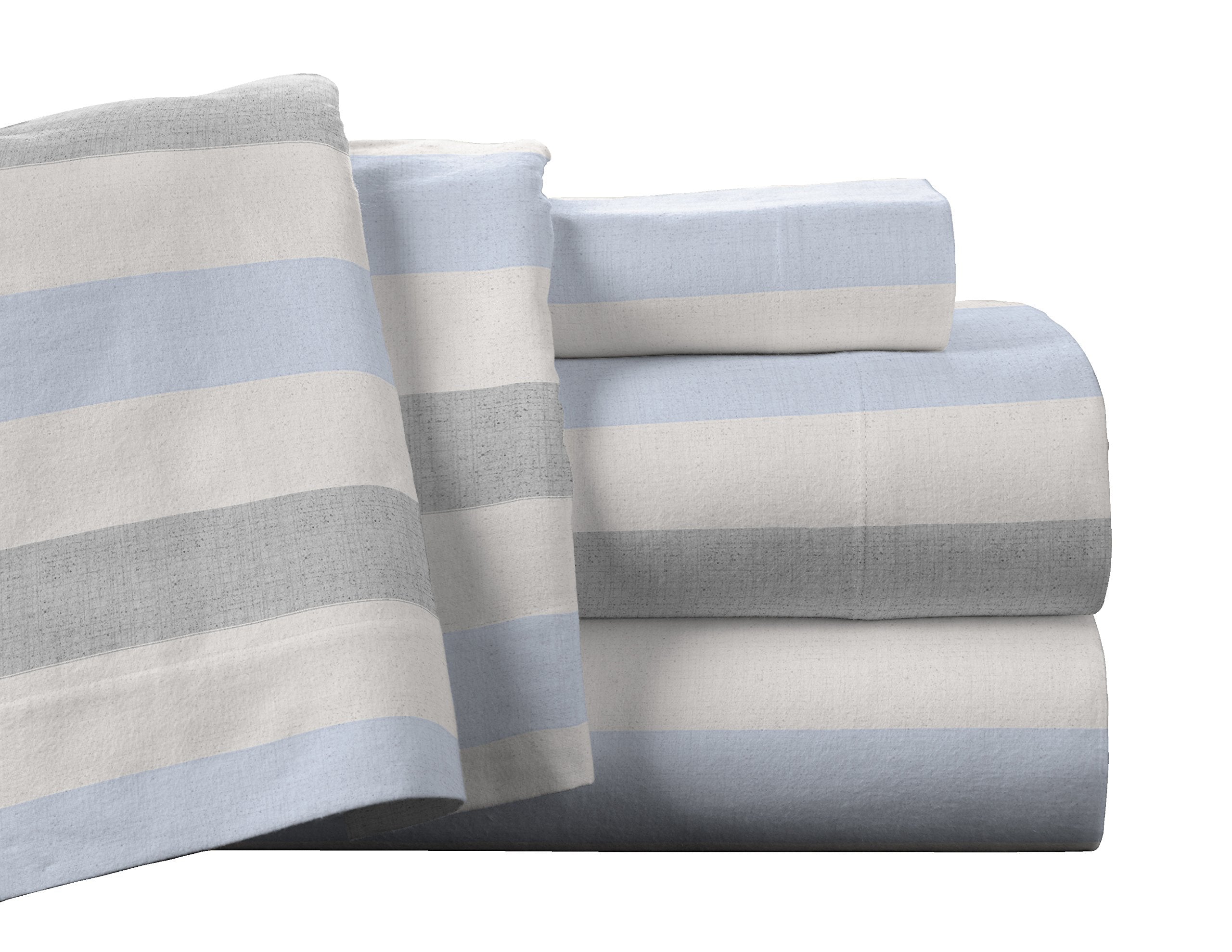 Pointehaven Flannel Deep Pocket Set With Oversized Flat Sheet, Twin, Savannah