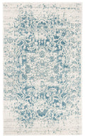 SAFAVIEH Madison Collection Accent Rug - 23 x 4, Teal & Ivory, Snowflake Medallion Distressed Design, Non-Shedding & Easy Care