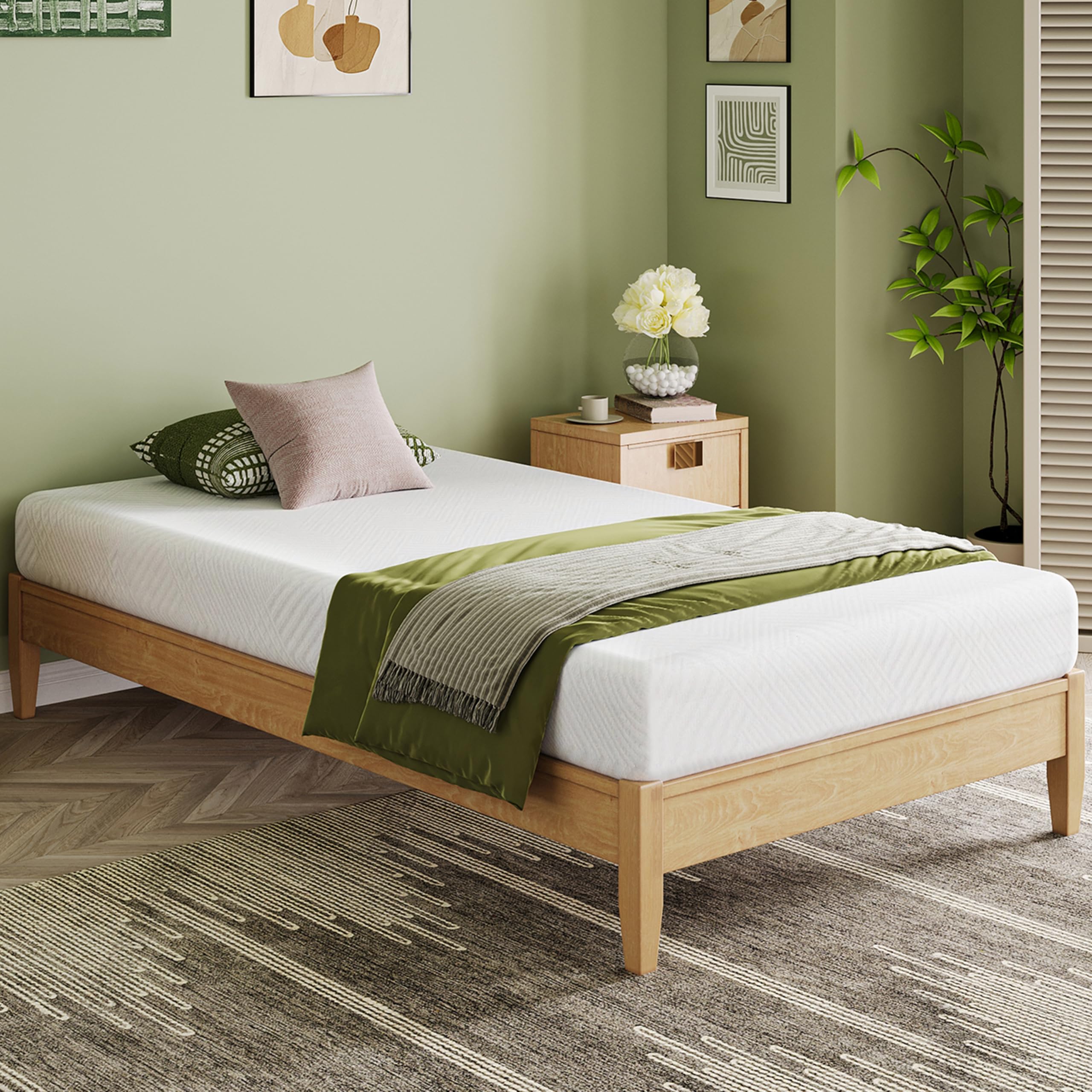 Twin Mattress in a Box, 5 inch Mattresses Made in USA for Kids Bed Single Size Daybed Individual Bunk, Memory Foam Medium Firm,