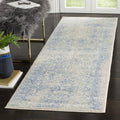 SAFAVIEH Adirondack Collection Runner Rug - 26 x 6, Ivory & Light Blue, Oriental Distressed Design, Non-Shedding & Easy Care, 