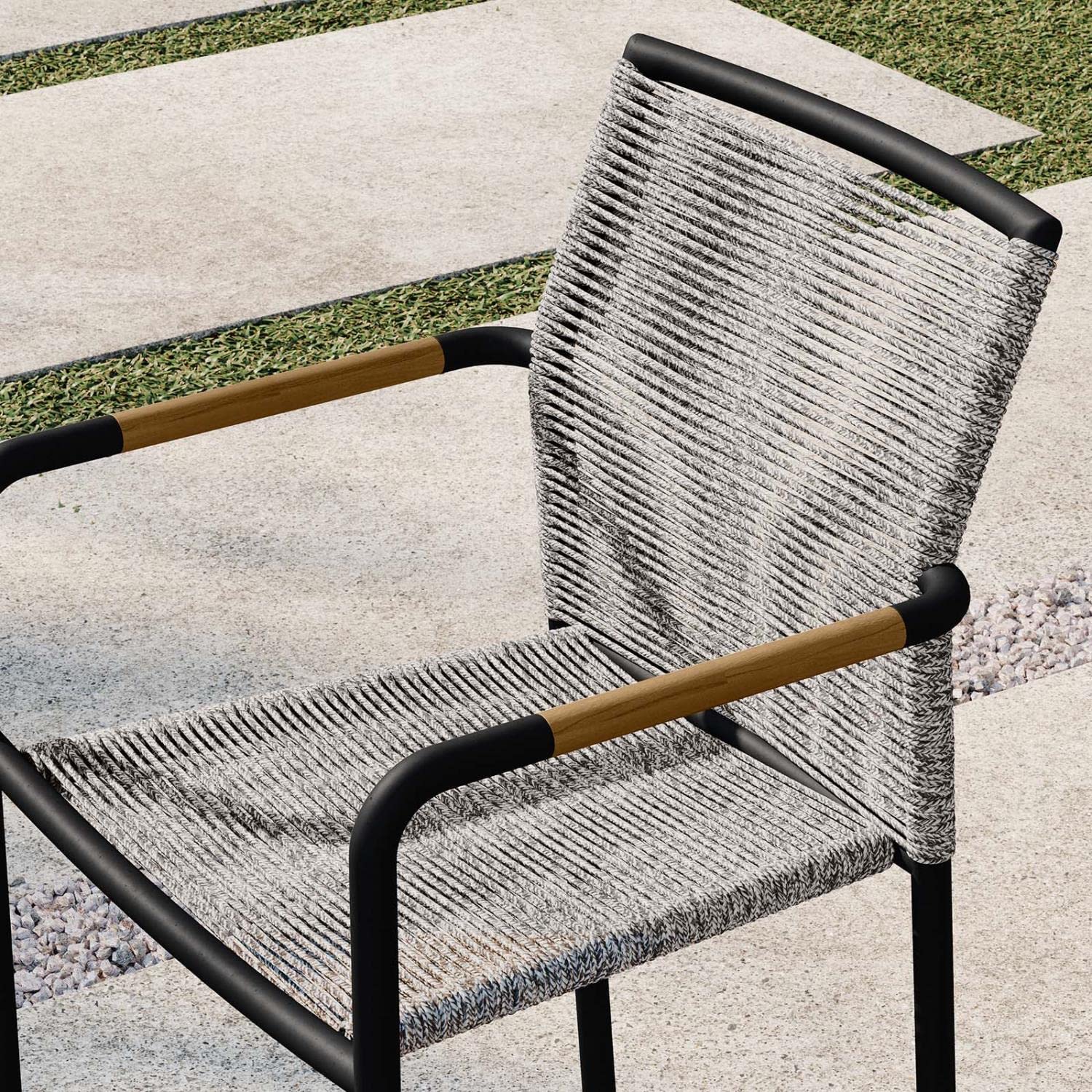 Modway Serenity Aluminum Outdoor Patio Armchairs In Light Gray (Set Of 2)
