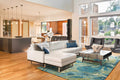 HomeRoots 5' X 7' Teal Abstract Splash Indoor Area Rug
